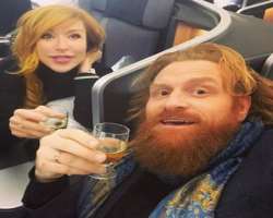 Kristofer Hivju consuming alcohol